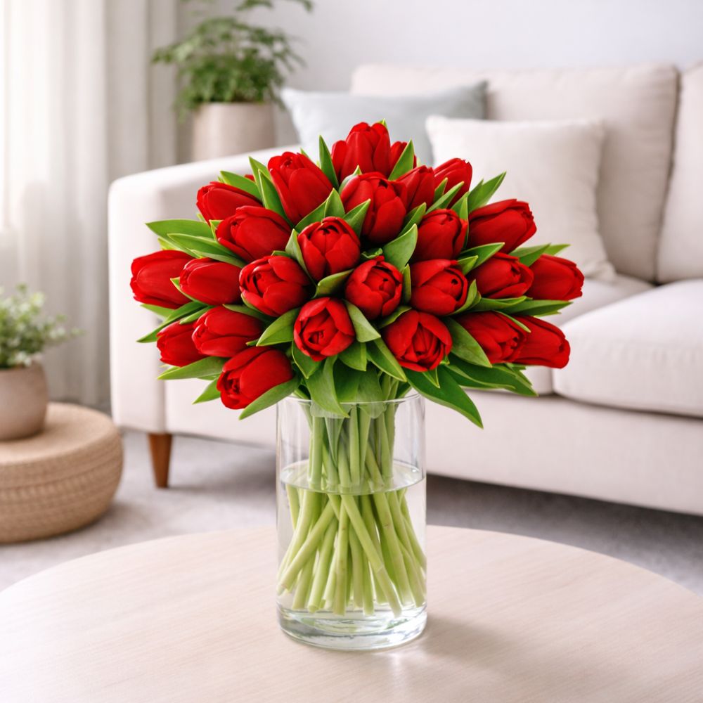 Fresh Red Tulips