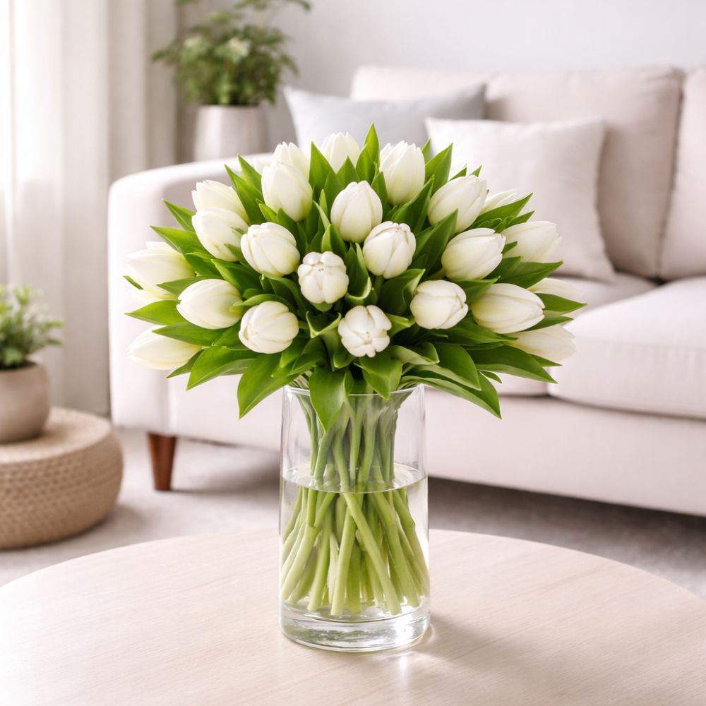 Fresh White Tulips